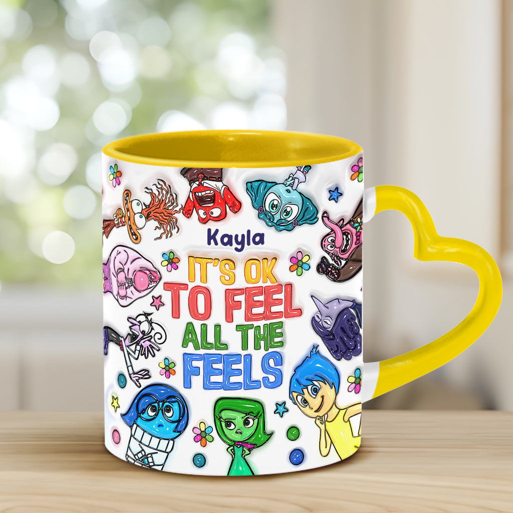 Personalized Heart Handle Mug Custom Name Gift for Mom