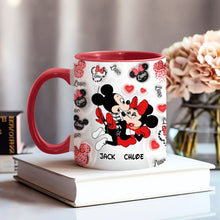 Load image into Gallery viewer, Personalized I Love You Mouse Accent Mug with Custom Names Gift
