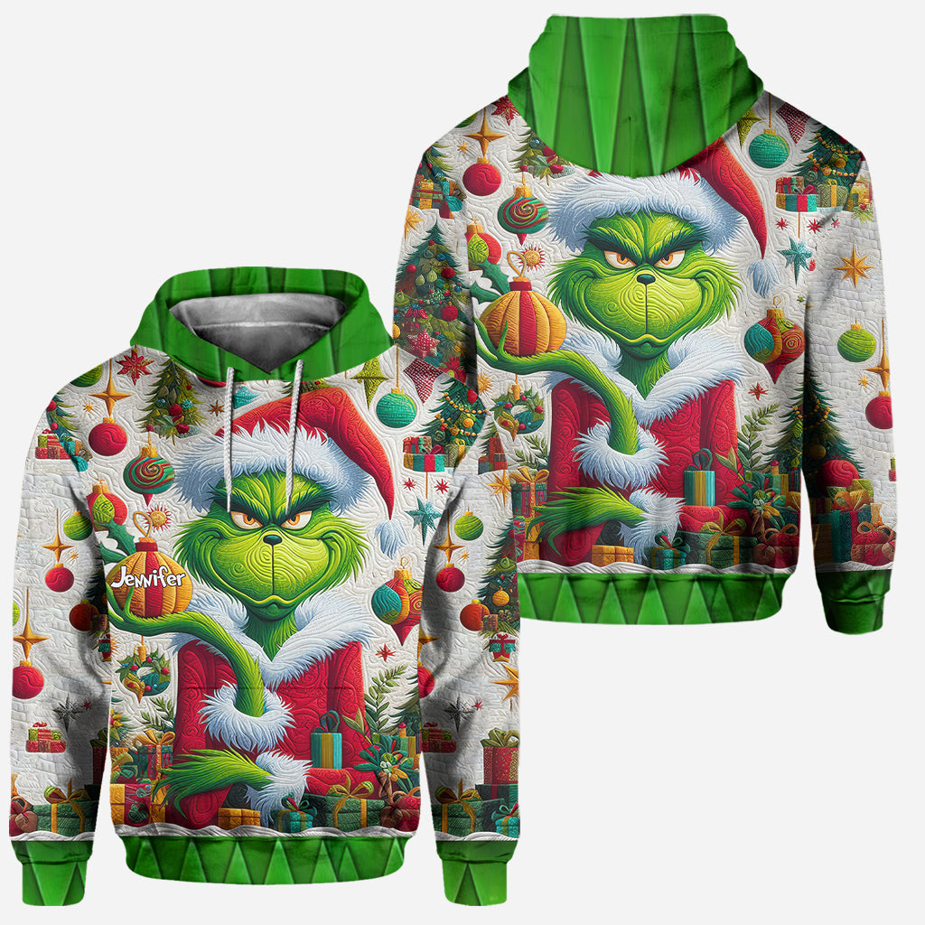 Personalized Grinchmas Hoodie and Leggings Set Custom Name Christmas Gift