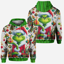 Load image into Gallery viewer, Personalized Grinchmas Hoodie and Leggings Set Custom Name Christmas Gift

