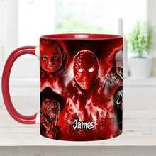 Load image into Gallery viewer, Personalized Horror Movie Accent Mug Custom Name Gift for Fans
