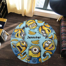 Load image into Gallery viewer, Personalized Minion Round Rug Custom Name Gift for Kids
