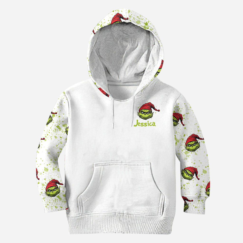 Personalized Grinch Hoodie & Leggings Set Custom Name Gift for Christmas