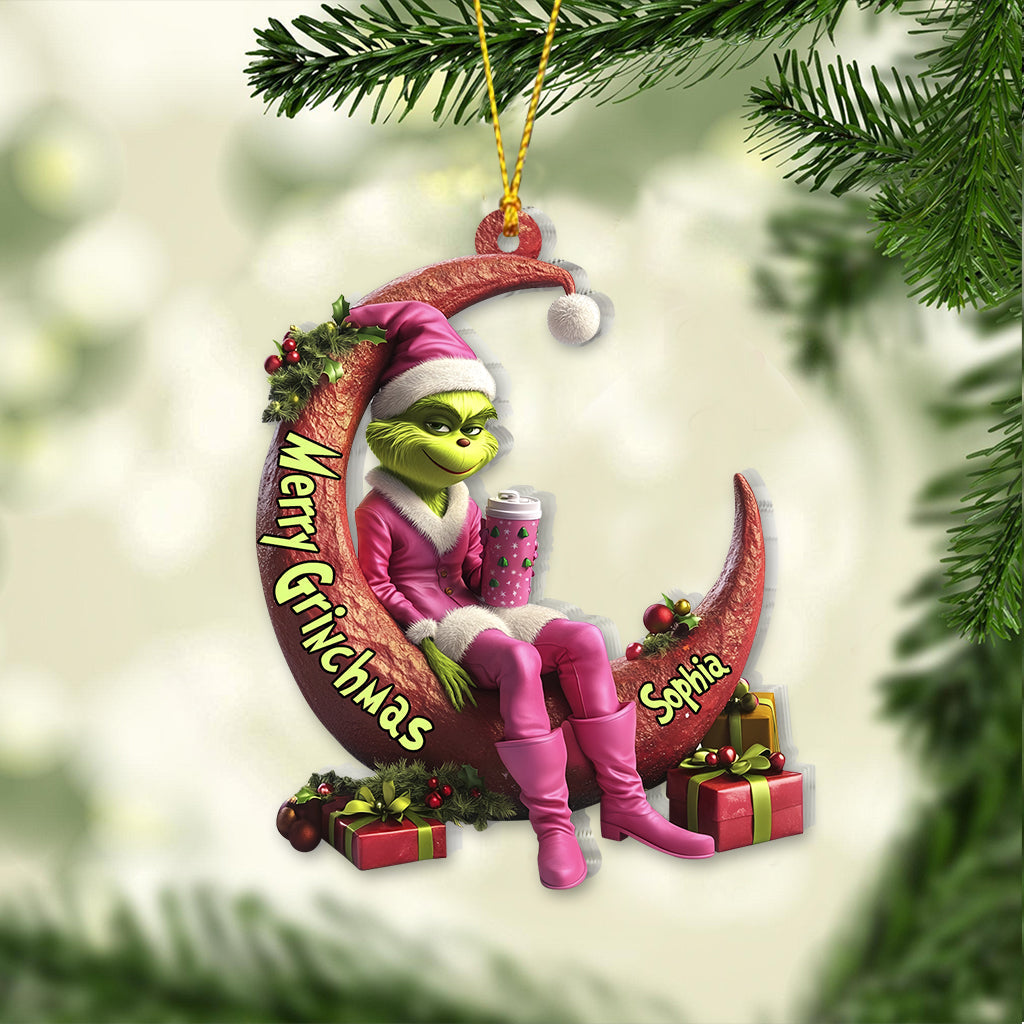 Personalized Grinch Christmas Ornament Custom Name Gift