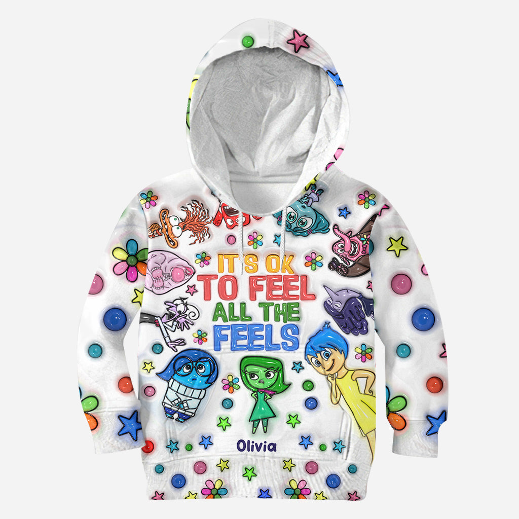 Personalized All Over Shirt with Fun 'All The Feels' Design for Kids