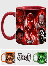 Load image into Gallery viewer, Personalized Horror Movie Accent Mug Custom Name Gift for Fans
