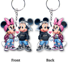 Load image into Gallery viewer, Personalized Mouse Couple Keychain Custom Name Gift for Valentine’s Day
