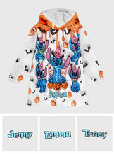 Load image into Gallery viewer, Personalized Spooky Ohana Blanket Hoodie with Custom Name
