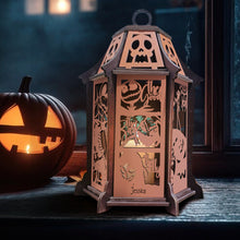 Load image into Gallery viewer, Personalized Wooden Laser Cut Lantern Halloween Decor Gift
