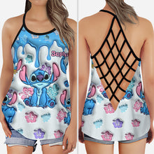 Load image into Gallery viewer, Personalized Ohana Cross Tank Top &amp; Leggings Set for Mom
