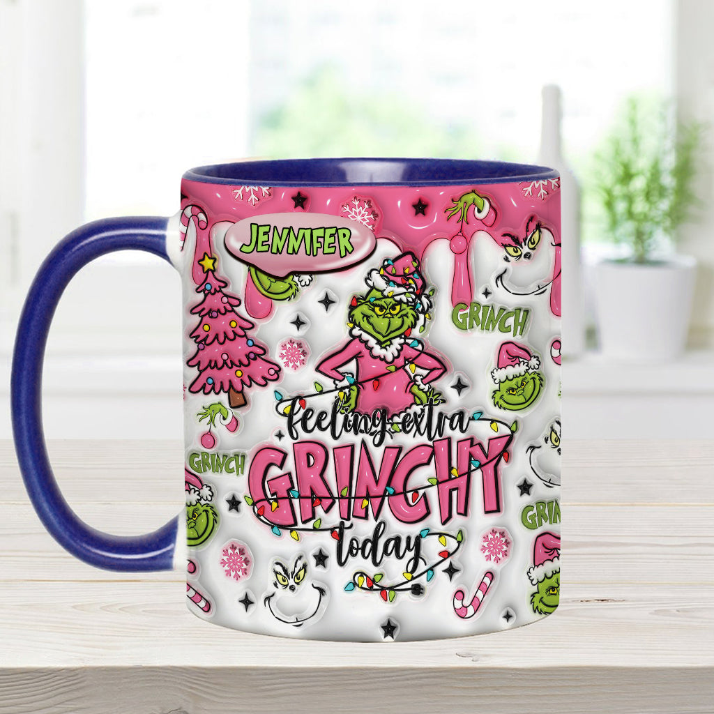 Personalized Grinch Accent Mug & Coaster Gift for Christmas