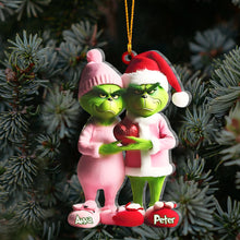 Load image into Gallery viewer, Personalized Grinchy Couple Christmas Ornament Gift
