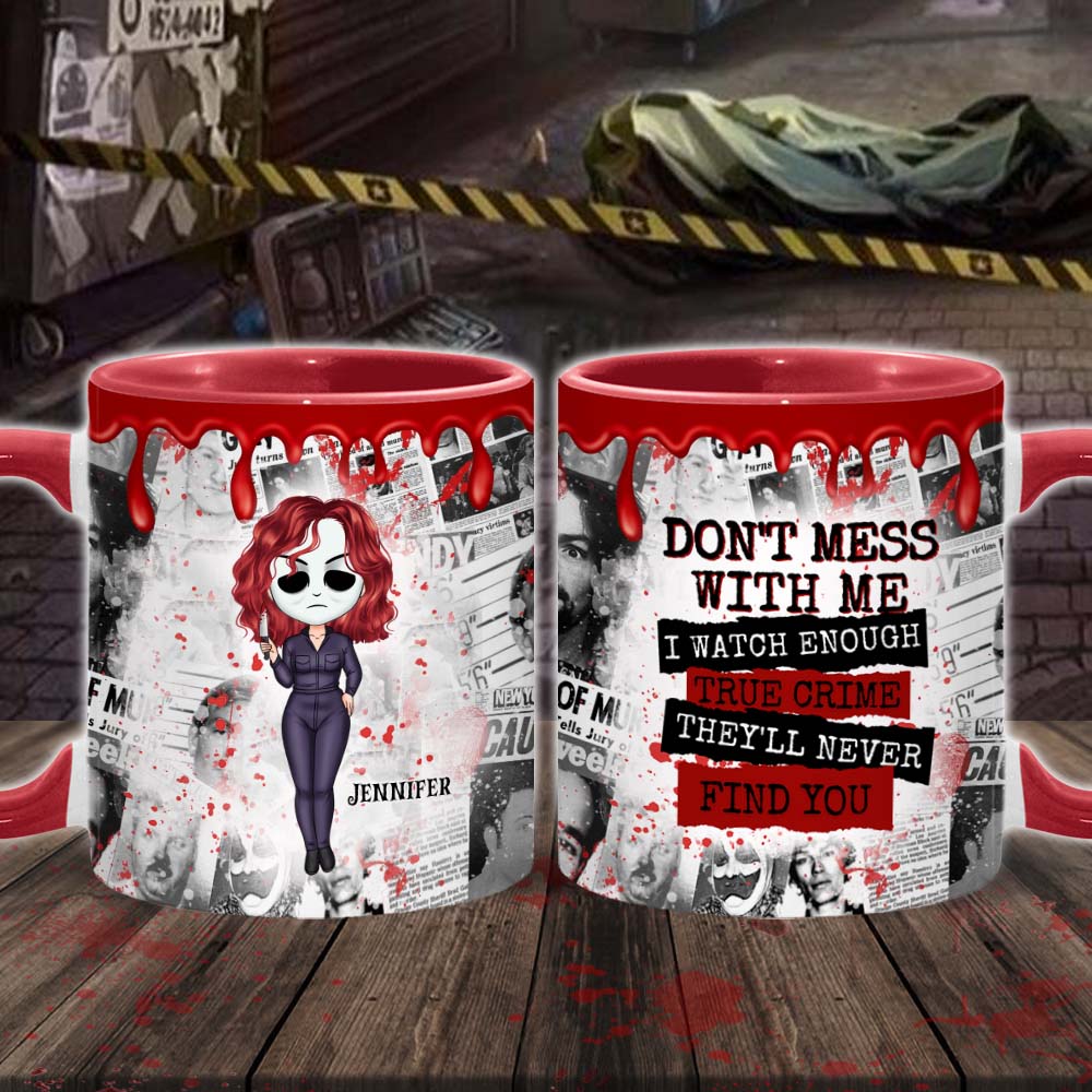 Personalized Accent Mug with Unique True Crime Design