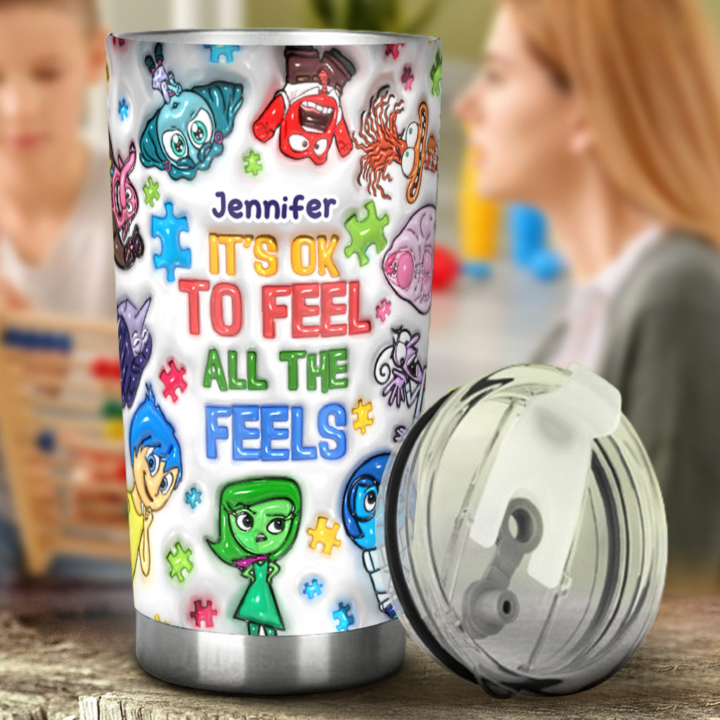 Personalized Autism Awareness Tumbler Custom Name Gift for Kids