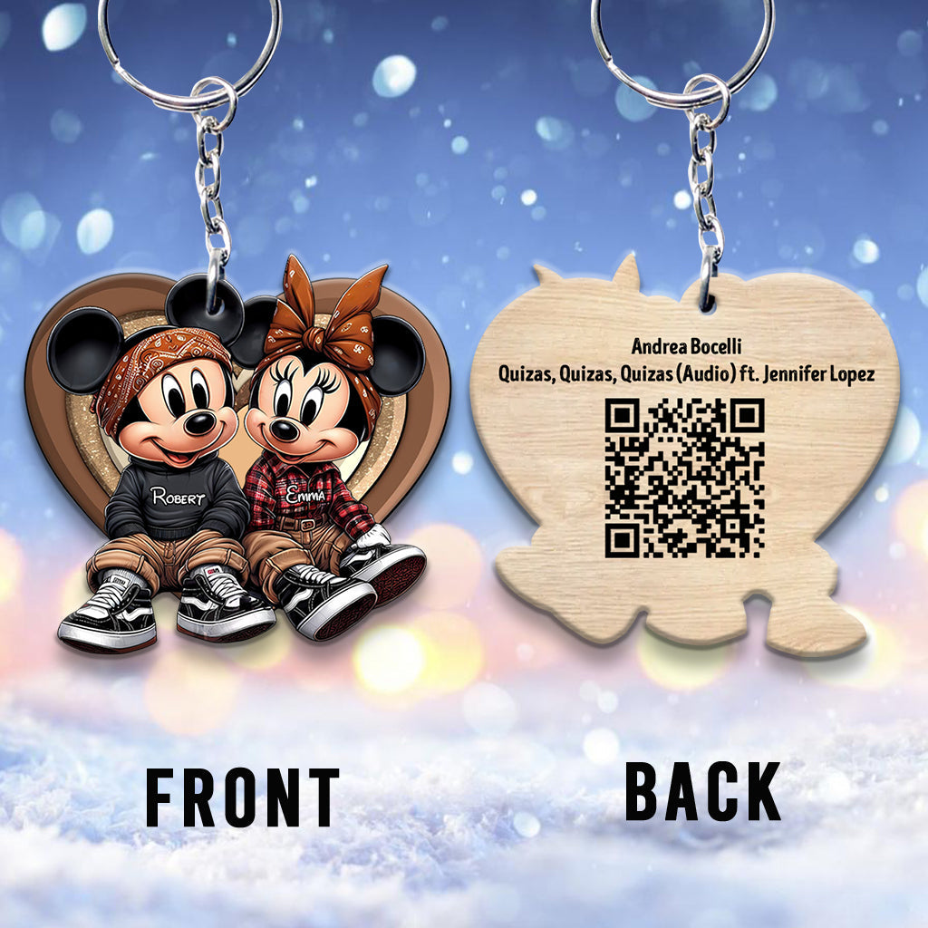 Personalized QR Code Keychain for Couples - Unique Gift