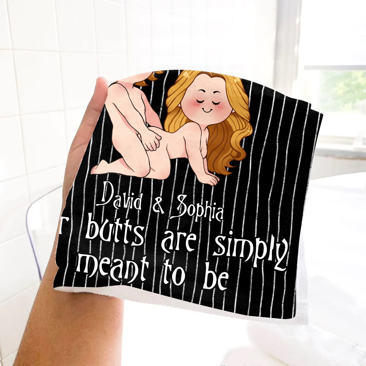 Personalized Couple Towel Our Butts Are Simply Meant to Be Gift for Valentine's Day