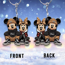 Load image into Gallery viewer, Personalized Chicano Mouse Keychain Custom Name Gift for Couple
