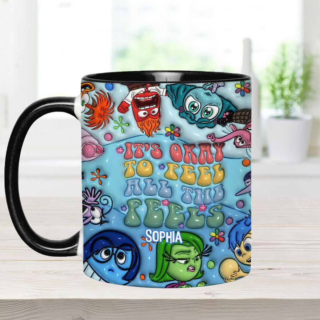 Personalized Ceramic Accent Mug 'It's Okay To Feel All The Feels' Gift for Kids