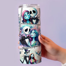 Load image into Gallery viewer, Personalized Nightmare Before Christmas Skinny Tumbler Custom Name Gift for Couples
