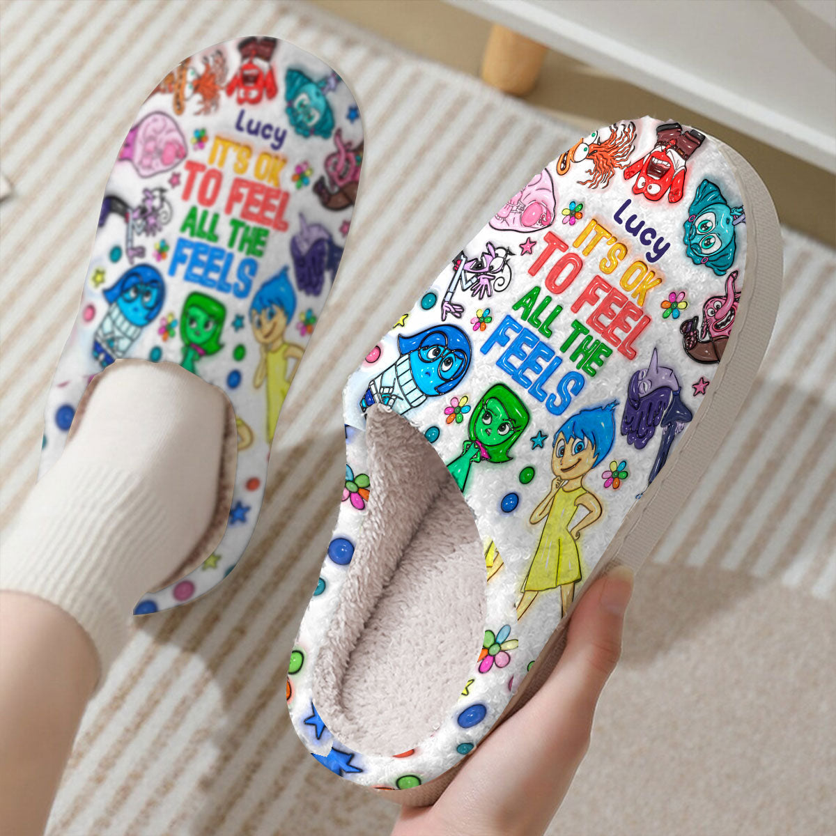 Personalized Cozy Slippers Custom Name Gift for Birthday