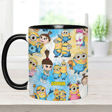 Load image into Gallery viewer, Personalized Yellow Monster Accent Mug for Kids - Custom Name Gift
