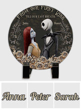 Load image into Gallery viewer, Personalized Round Slate Stone First Kiss Gift for Couples

