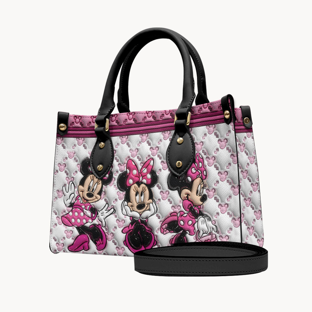 Personalized Pink Leather Handbag with Name - Cute Gift for Mom