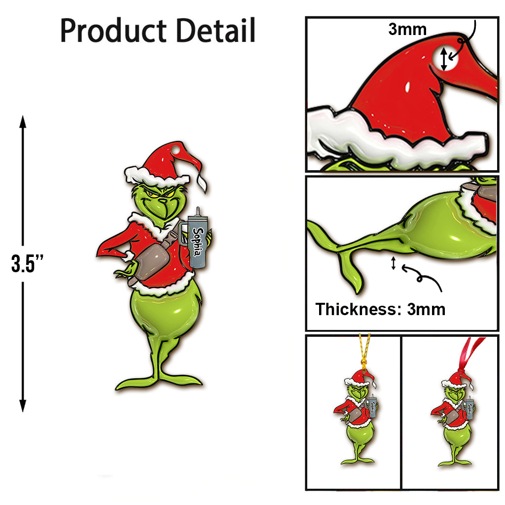 Personalized Grinch Christmas Ornament Custom Name Gift