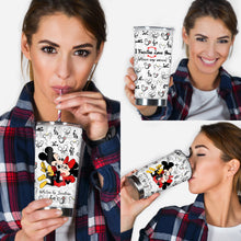 Load image into Gallery viewer, Personalized I Love You Mouse Couple Tumbler Custom Name Gift
