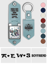 Load image into Gallery viewer, Personalized Ohana Leather Photo Keychain Gift for Couple
