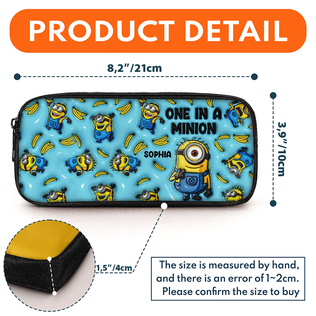 Personalized Minions Pencil Case Custom Name Gift for Kids