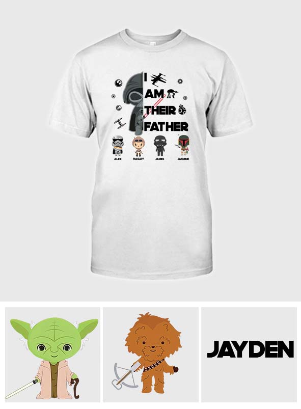 Personalized Star Wars T-Shirt & Hoodie Gift for Dad | Custom Names