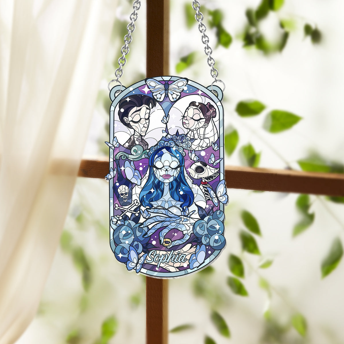 Personalized Halloween Bride Suncatcher Ornament for Home Decor