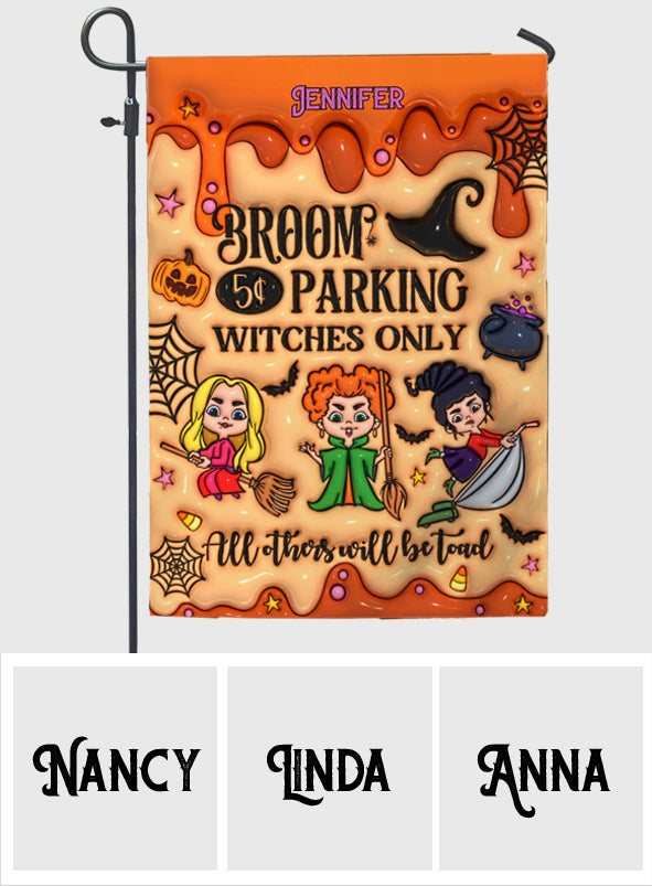 Personalized Witches Garden Flag Halloween Decoration Custom Name