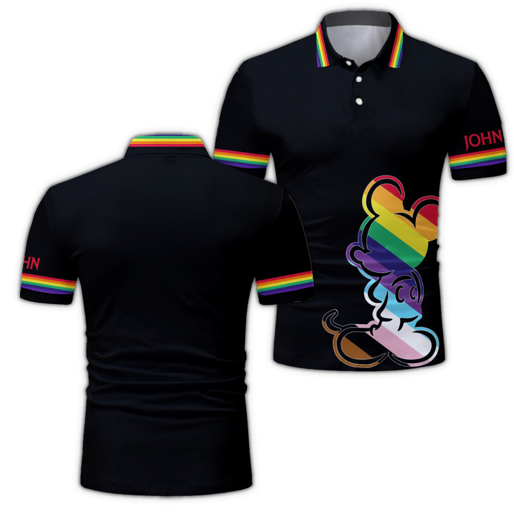 Personalized LGBT Pride Polo Shirt Custom Name Gift