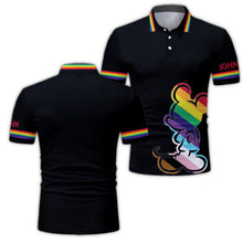 Load image into Gallery viewer, Personalized LGBT Pride Polo Shirt Custom Name Gift
