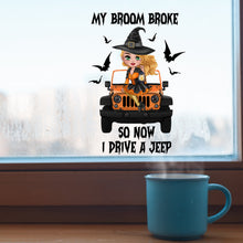 Load image into Gallery viewer, Personalized Witch Decal for Car, Jeep, Halloween Gift
