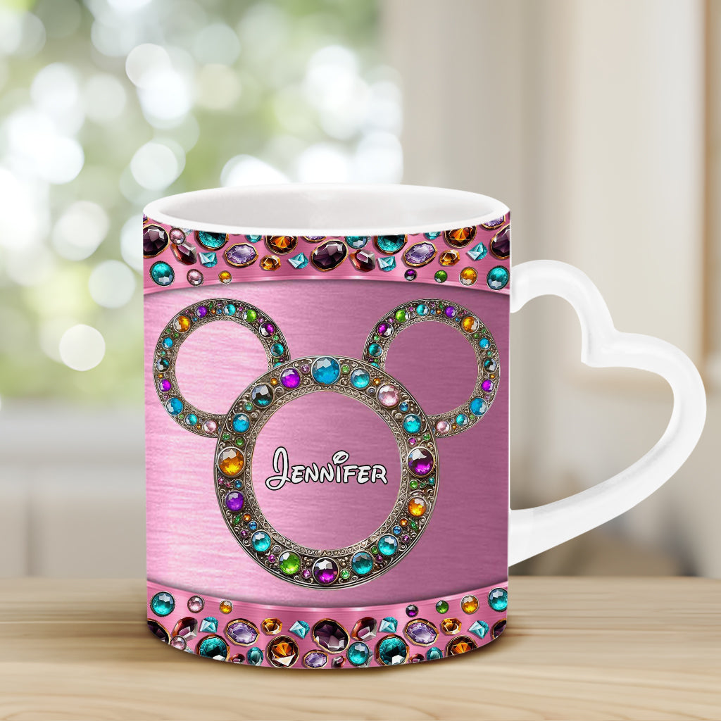 Personalized Heart Handle Mug Custom Name Gift for Mom