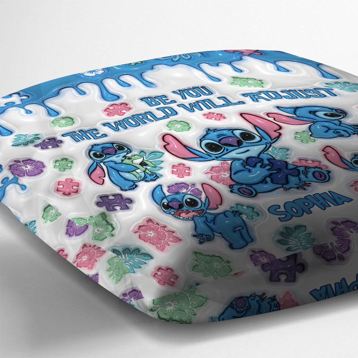 Personalized Autism Awareness Throw Pillow Custom Name Gift