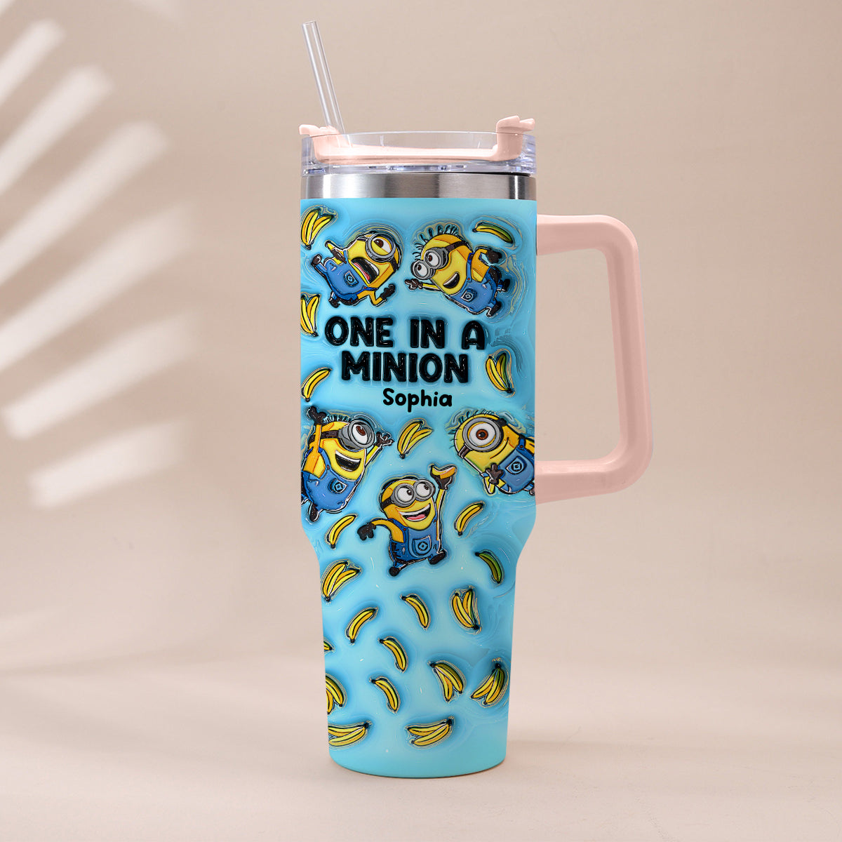 Personalized Minion Tumbler with Handle - Custom Name Gift