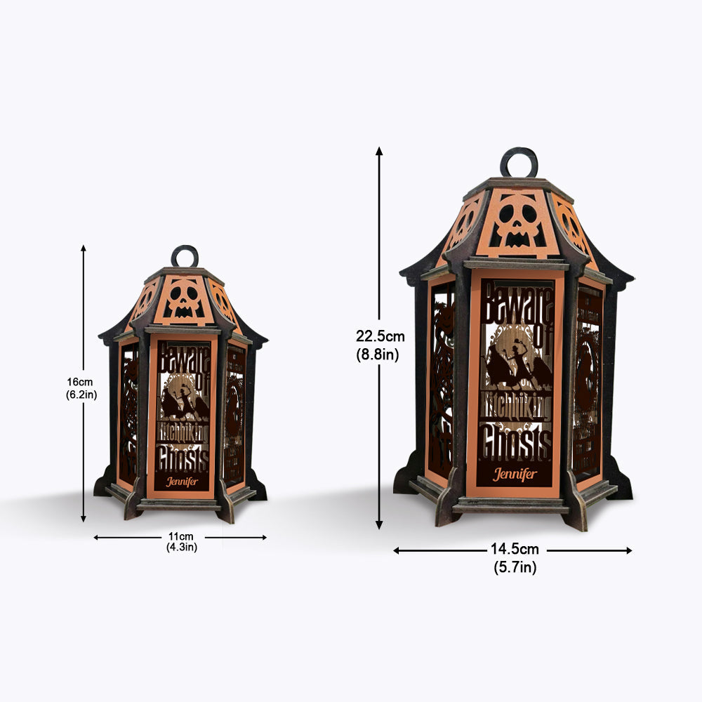 Personalized Laser Cut Wooden Lantern Gift for Halloween
