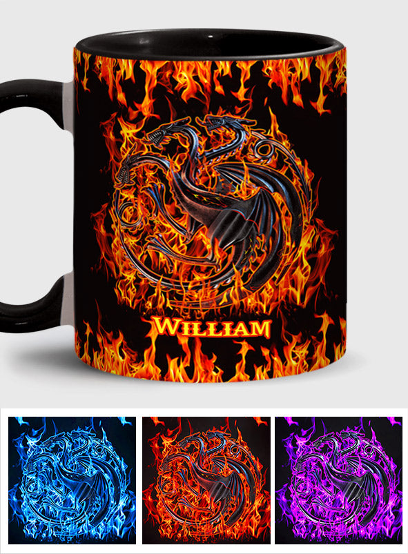 Personalized Fire & Blood Game Accent Mug Custom Name Gift