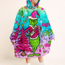 Load image into Gallery viewer, Personalized Grinch Christmas Blanket Hoodie Gift for Kids
