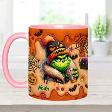 Load image into Gallery viewer, Personalized Halloween Grinch Accent Mug Custom Name Gift
