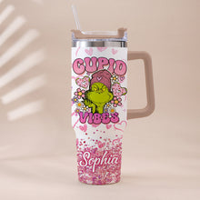 Load image into Gallery viewer, Personalized Cupid Vibes Tumbler with Handle for Christmas Gift
