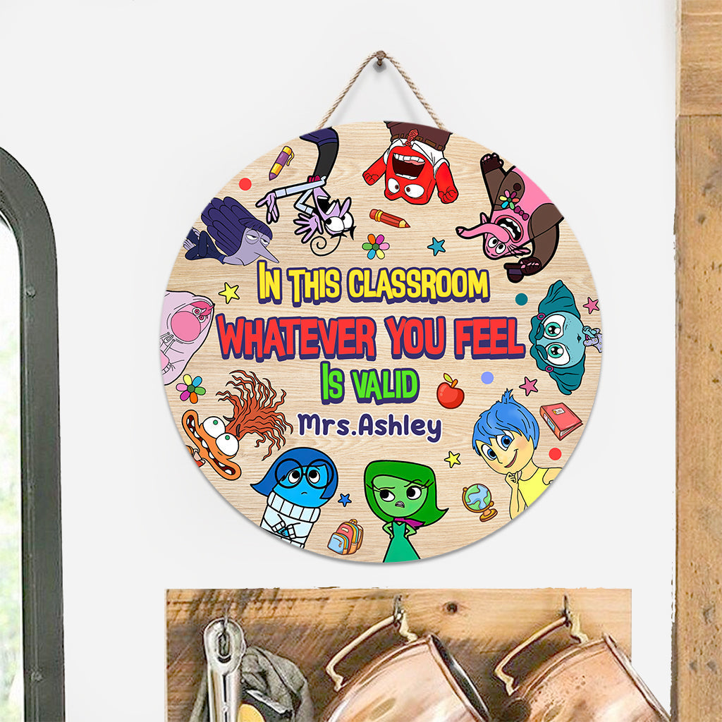 Personalized Round Wood Sign Classroom Decor Gift for Teacher