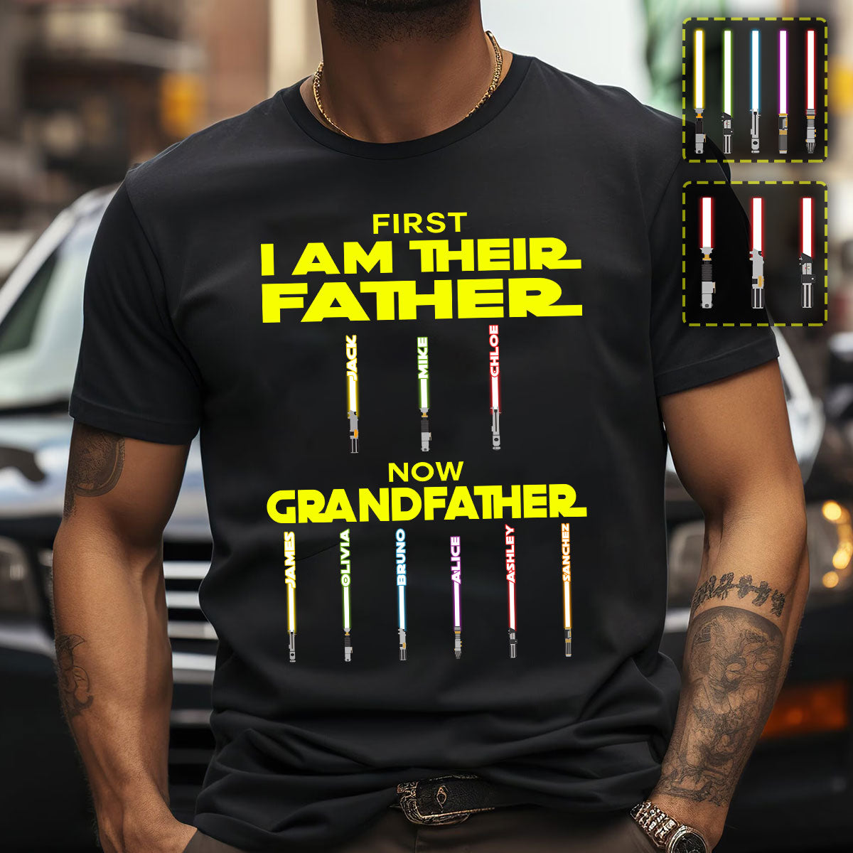 Personalized Star Wars Father Grandfather T-Shirt & Hoodie Gift