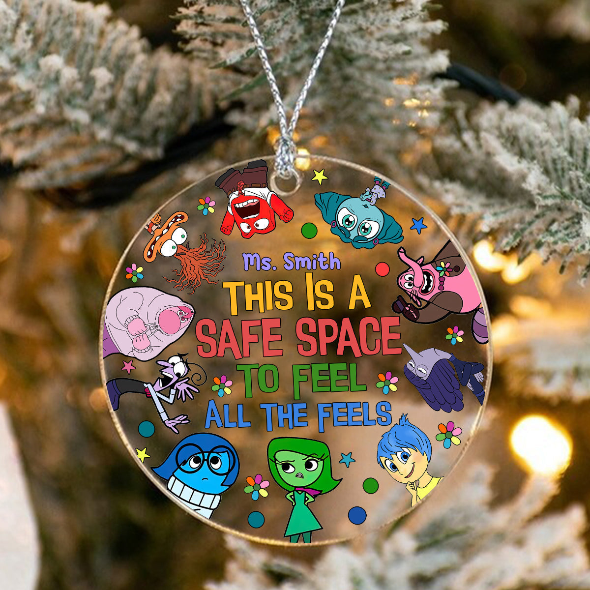 Personalized Transparent Christmas Ornament Safe Space Gift
