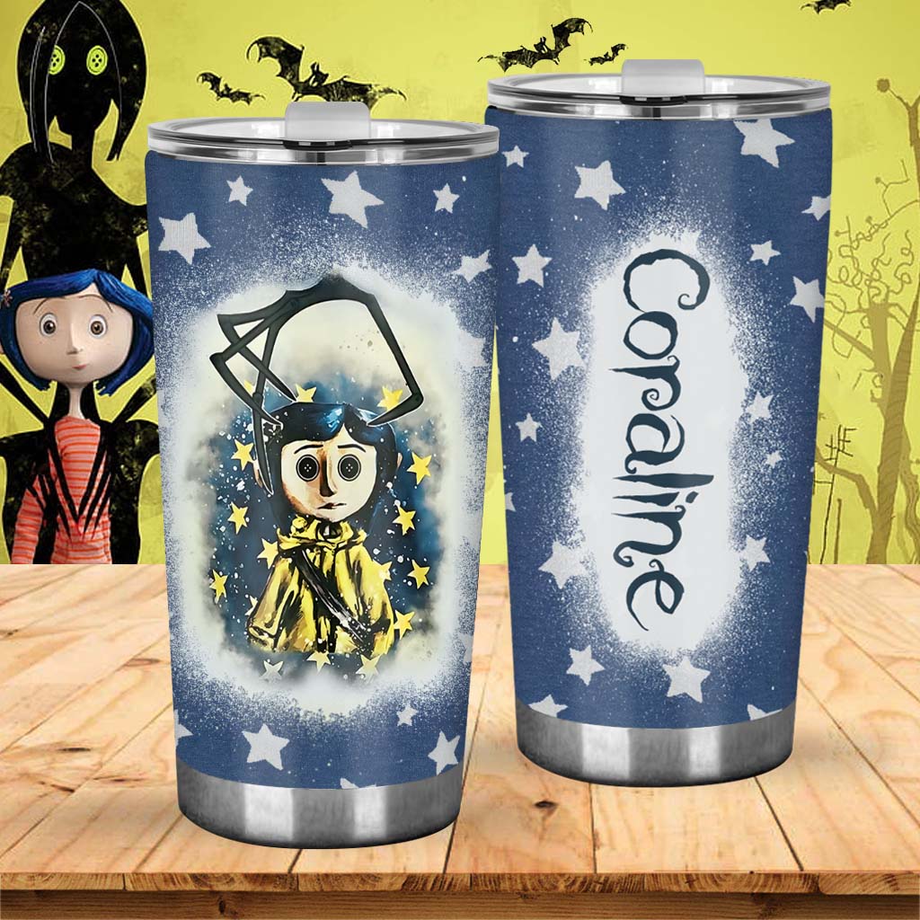 Personalized Coraline Tumbler Custom Name Drinkware Gift