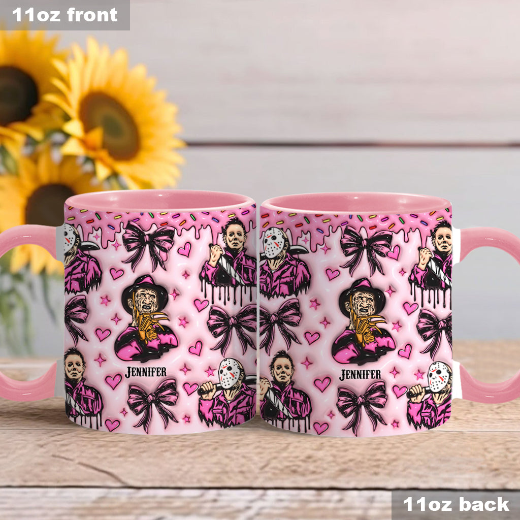 Personalized Pink Halloween Accent Mug with Custom Name